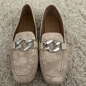 Donald J. Pliner Cream Crocodile Loafers